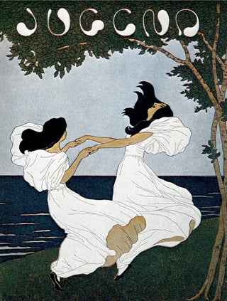 Two raven-haired woman in billowing white gowns spin with each other beneath the twining branches of a young tree on the banks of a European sea.

Their hands are clasped as they twirl with wild abandon, and seem to shout joyously to the heavens as a vast and calm ocean stretches far behind.